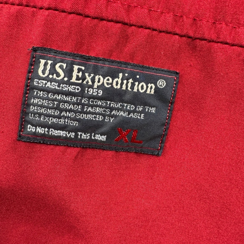 US Expedition Vest Mens XL Red Gray Reversible Fleece Lined Gorpcore Utility - Picture 3 of 8